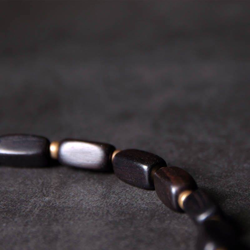 Armband Kupfer Ebenholz Balance mit schwarzen und weißen Perlen