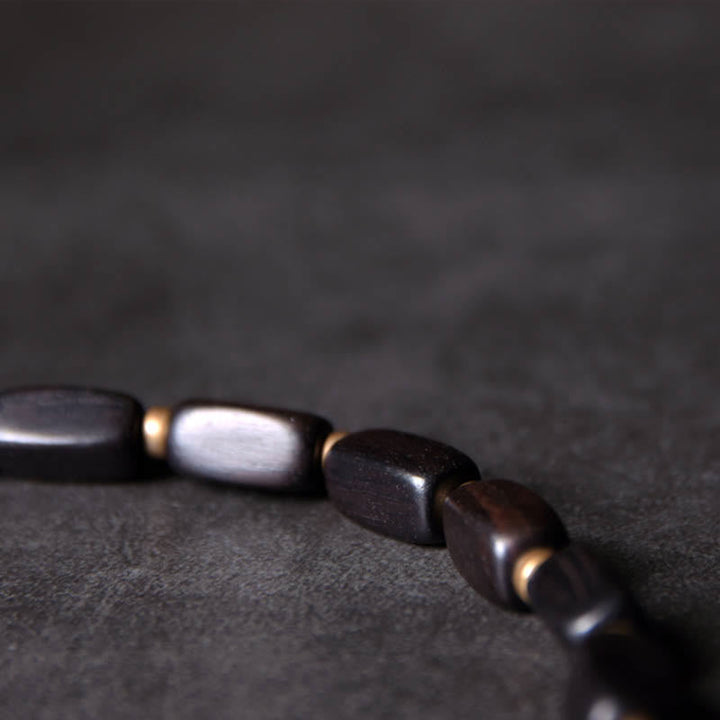 Armband Kupfer Ebenholz Balance mit schwarzen und weißen Perlen