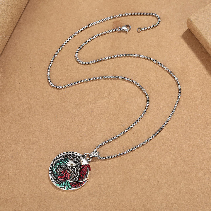 Tibetische Kette, Kupfer, Koi, Halskette, Anhänger, Heilung