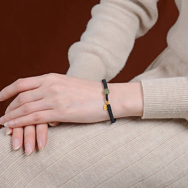 Armband Hetian Jade 925 Sterling Silber Rot - Glücksbringer & Wohlstand