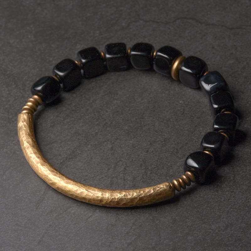 Armband Obsidian Kristall Kupfer - Kraft & Schutz