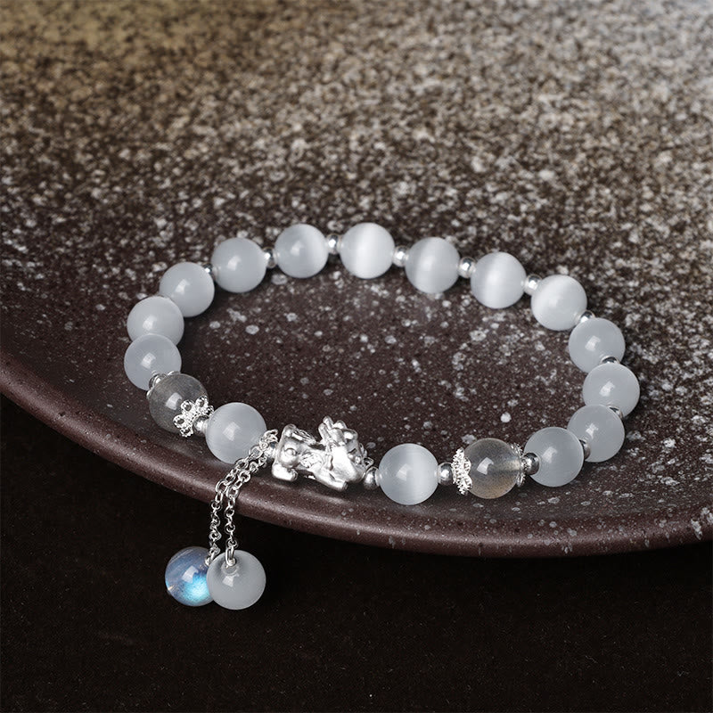 Armband Mondstein Pixiu Charm mit baumelndem Anhänger elegantes Design
