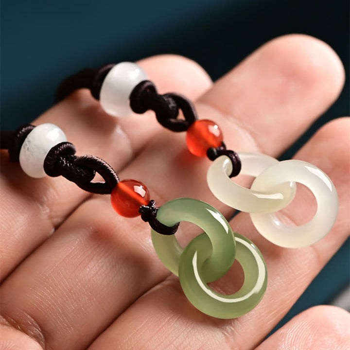 Hetian Jade Kette Doppelfrieden Natur Frieden
