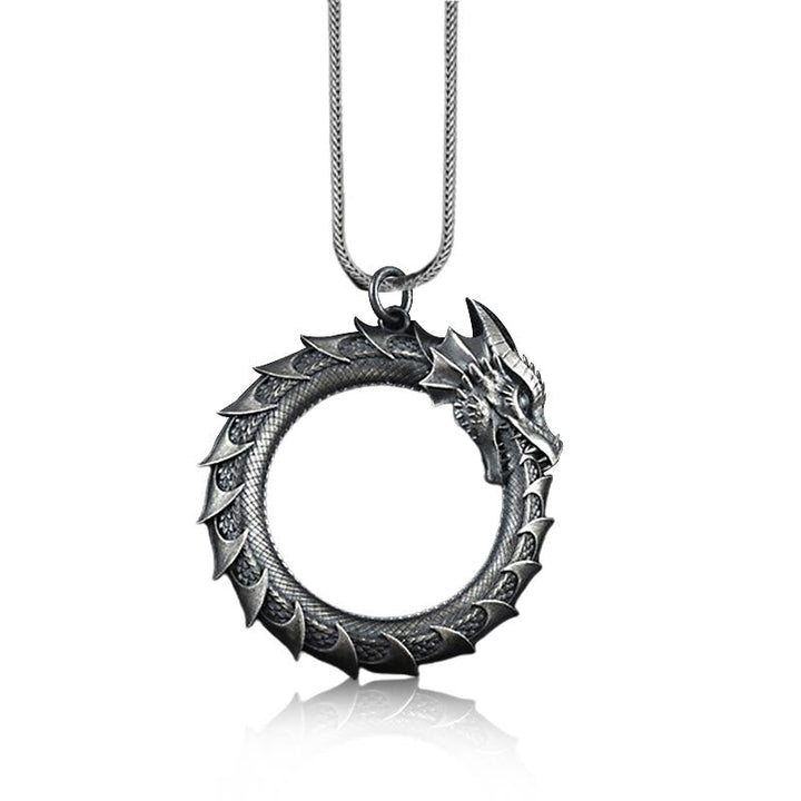 Drachen Anhänger Zinn Kette Schutz