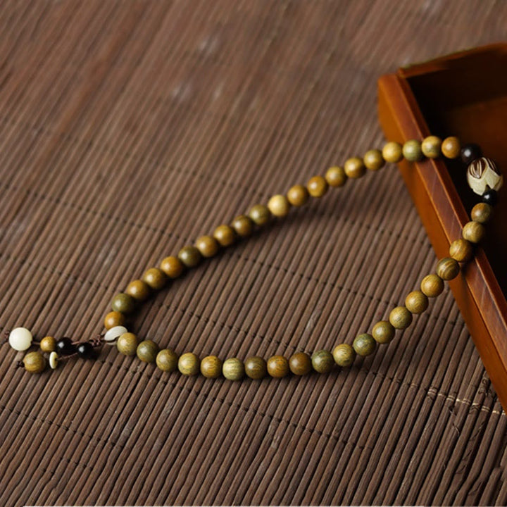 Armband Sandelholz Bodhi Lotus goldbraun elastisch natürlich elegant