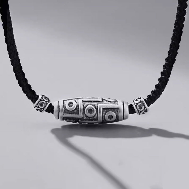 Kette 999er Silber Dzi-Auge Sterlingsilber Schutz geflochtenes Band