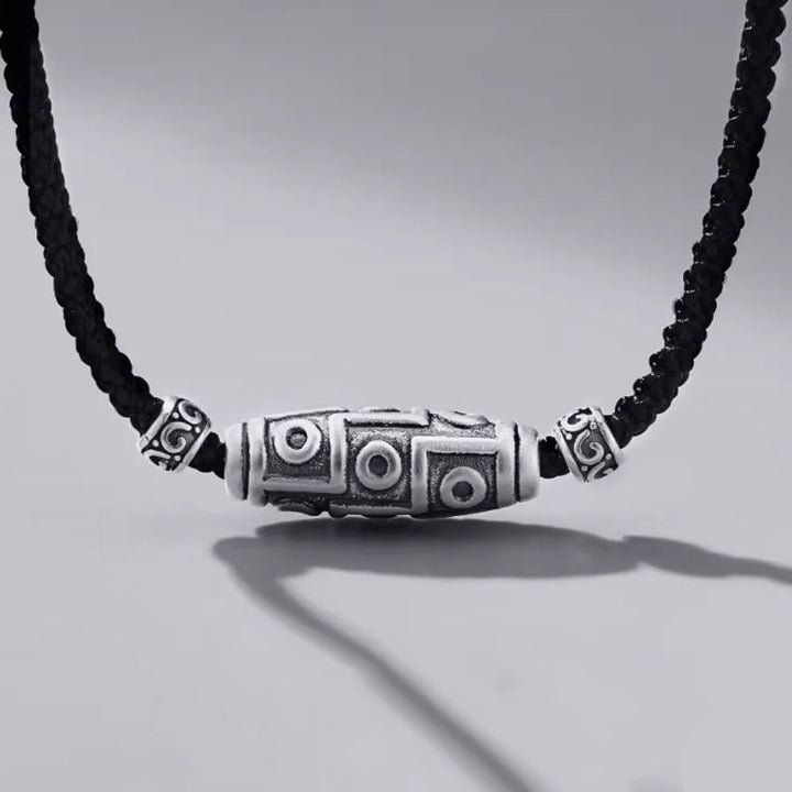 Kette 999er Silber Dzi-Auge Sterlingsilber Schutz geflochtenes Band