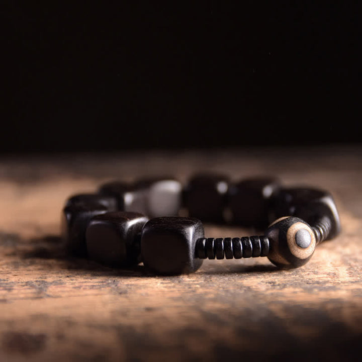 Armband Ebenholz – Stärke mit schwarzen Perlen Naturstein elegant