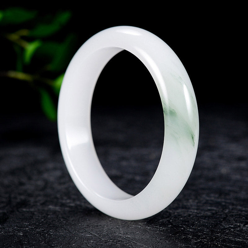 Weißes Jade Armband Glück Heilung Harmonie eleganter Naturstein Ring
