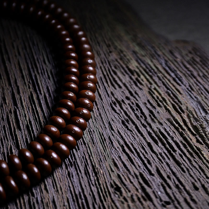 Mala Kupfer Bodhi Harmonie Perlen Holzoberfläche Meditation Schmuck