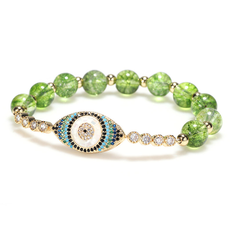 Armband Peridot Böses Auge Fülle Schutz