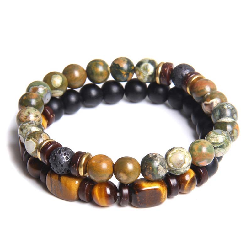 Armband 2er Set Tigerauge Kaiserstein Heilstein