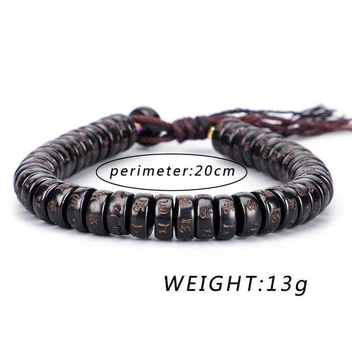 Armband Kokosnussschale - Mantra Positive Energie