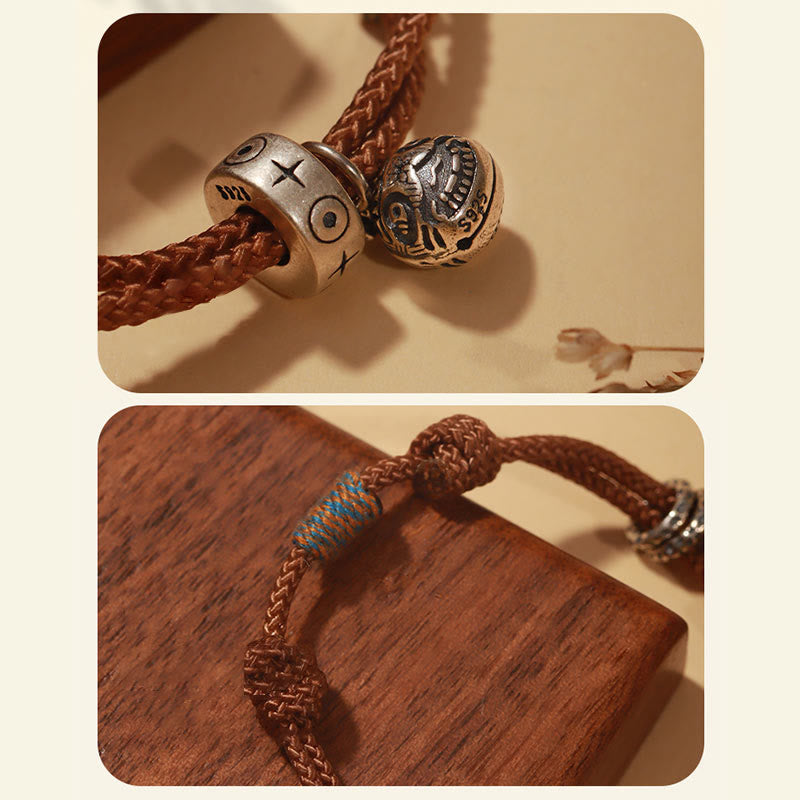Braunes Armband 925 Silber Koi Fisch Anhänger Wohlstand eleganz