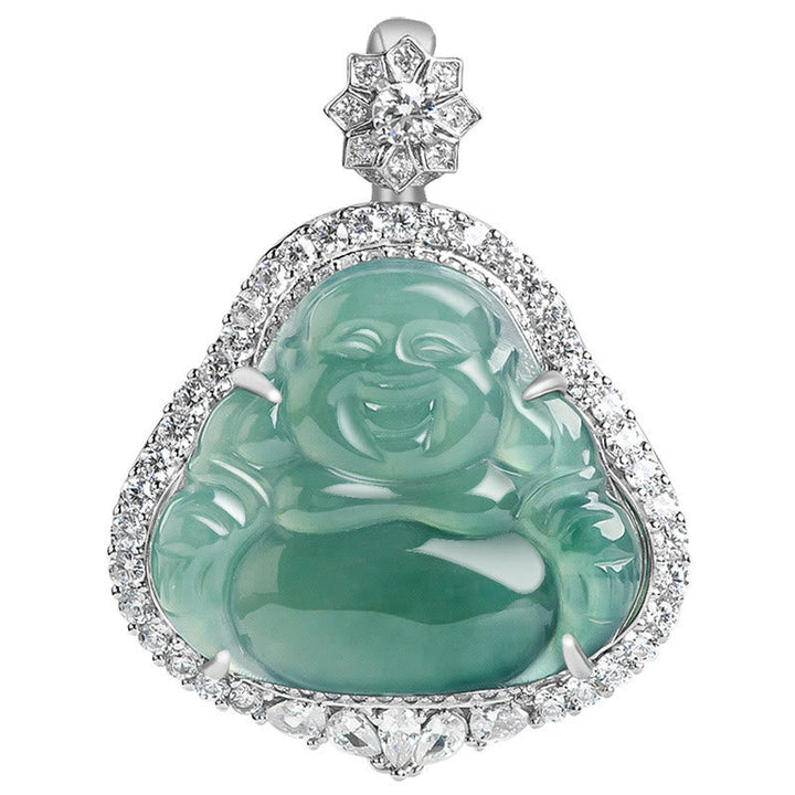 Jade Buddha Anhänger Kette Glück
