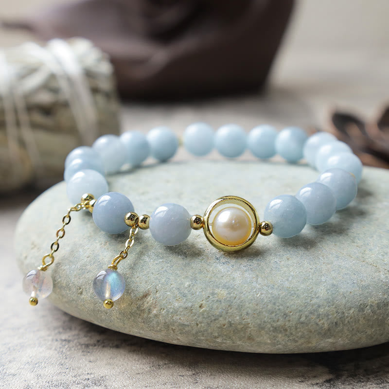 Armband Aquamarin Mondstein – Heilung