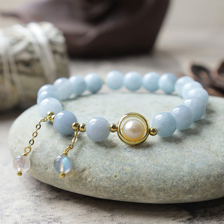 Armband Aquamarin Mondstein – Heilung