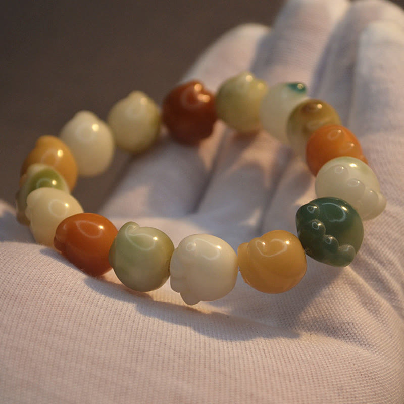 Bodhi Armband mit Achat und Jade Perlen Naturstein elastisch