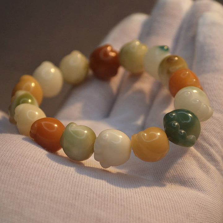 Bodhi Armband mit Achat und Jade Perlen Naturstein elastisch