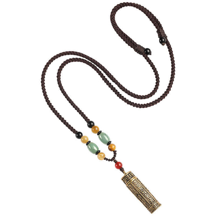 Anhänger Achat Om Mani Padme Hum Schutz Heilung Naturstein Kette