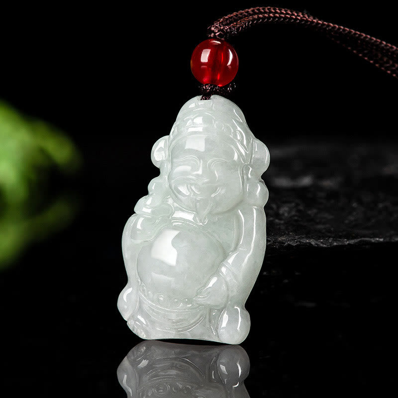 Kette Weiße Jade Buddha Figur Glück