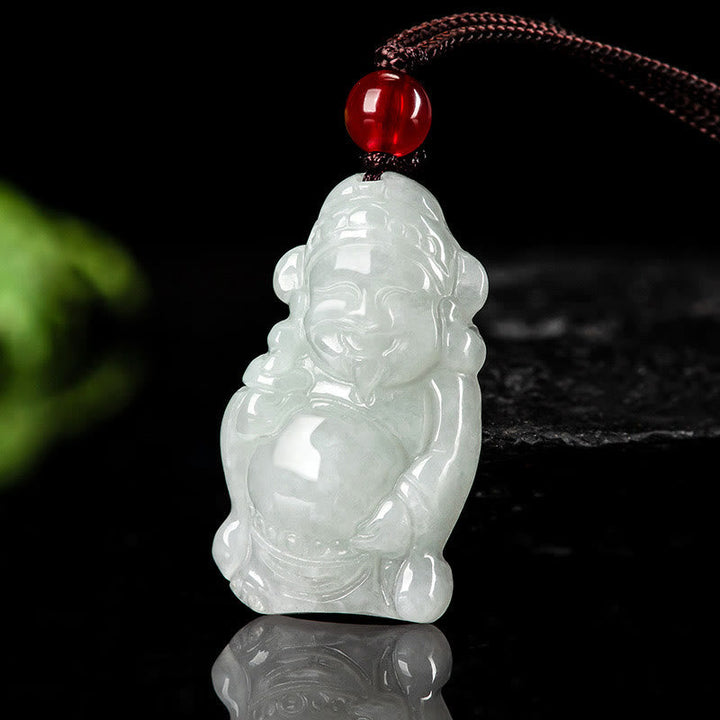 Kette Weiße Jade Buddha Figur Glück