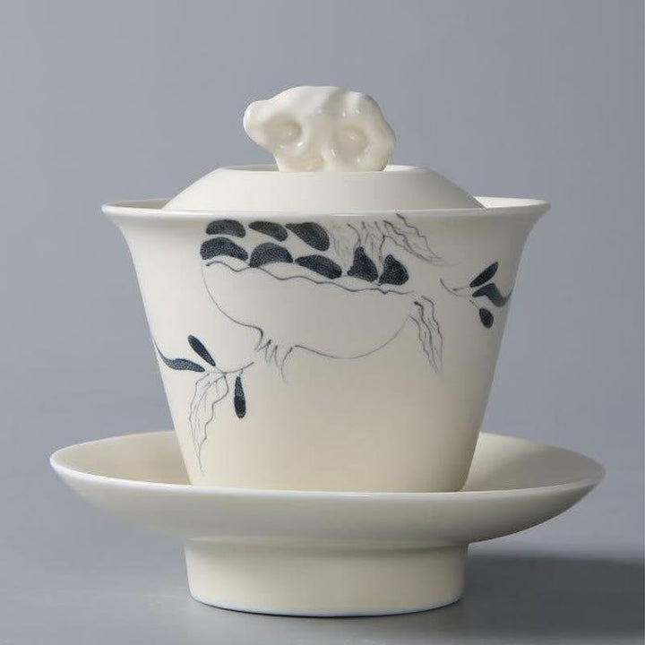 Gaiwan Sancai Keramik Lotus Granatapfel Klein – Granatapfel