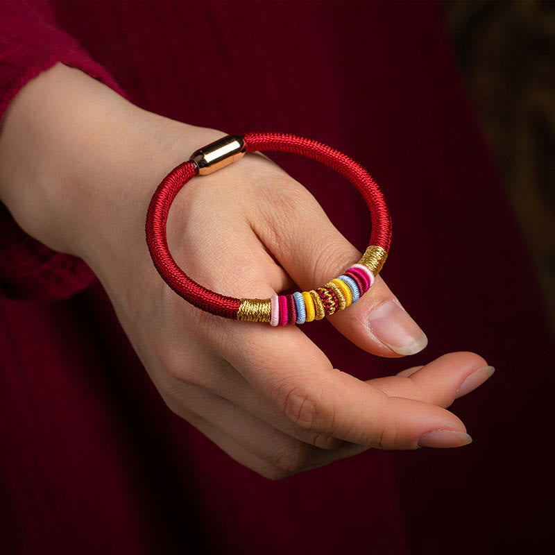 Rotes Armband Magnetisch – Schutz & Energie elastisch Handgelenk getragen