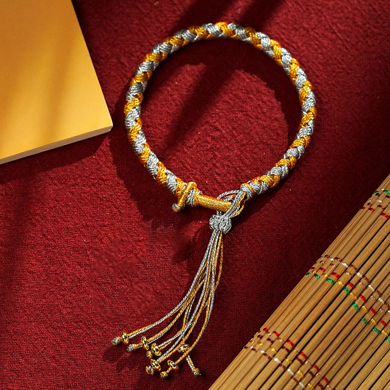 Armband Drachen Glück Wohlstand Energie Gold Silber Quaste elegant
