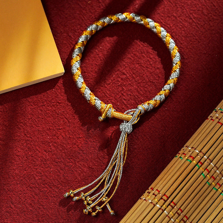 Armband Drachen Glück Wohlstand Energie Gold Silber Quaste elegant