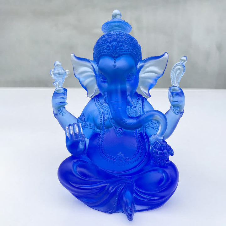 Elefant Figur Ganesha Liuli Kristall Ganesh Blue 11.5*9*14.5cm