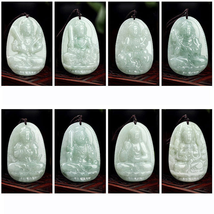 Kette Jade Tierkreis-Buddha Wohlstand Anhänger Schutzgottheit