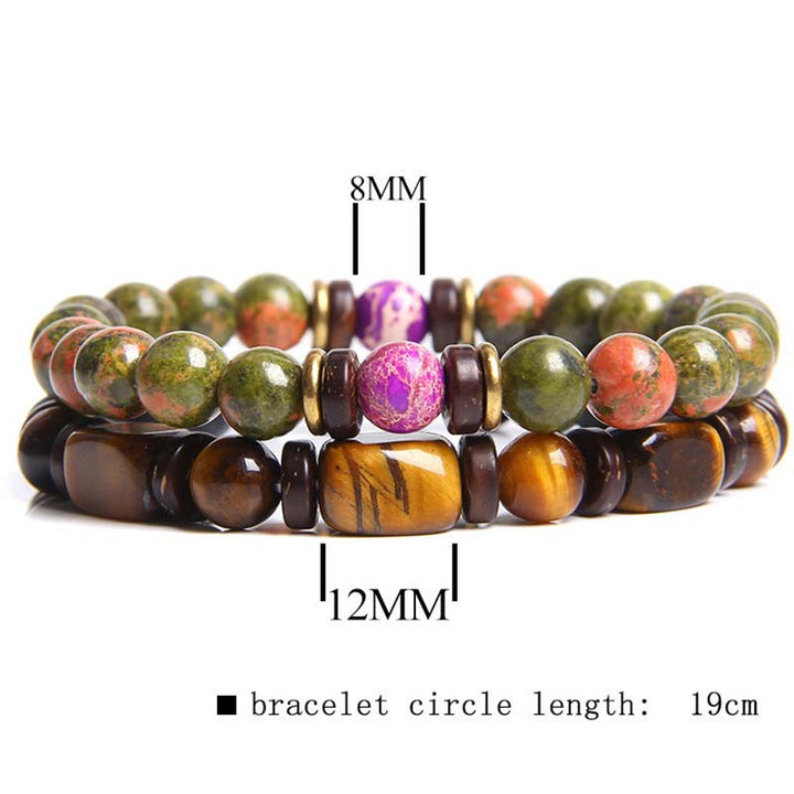 Armband 2er Set Tigerauge Kaiserstein Heilstein
