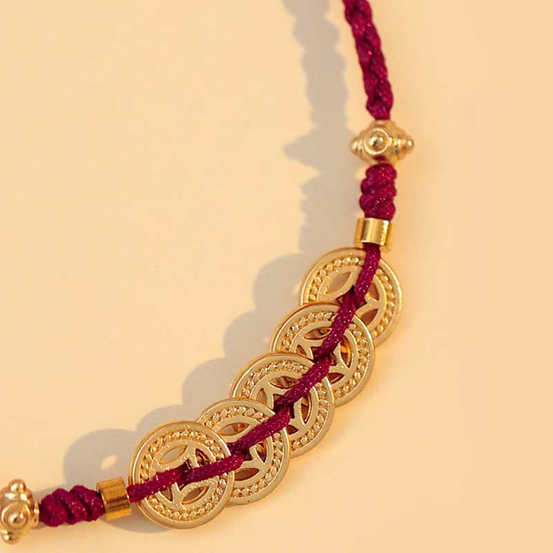 Armband Kupfer – Glück & Stärke mit Granatapfel und Gold Elementen