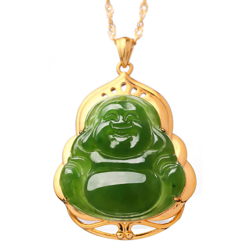 Jade Kette Buddha Pendant Gelassenheit Harmonie