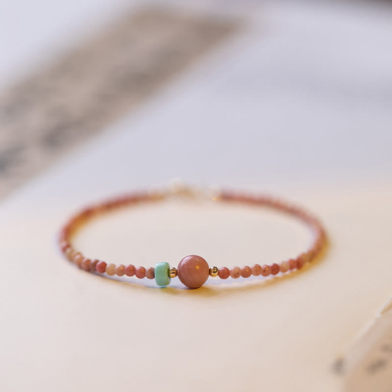 Armband – Energie mit Rosenquarz und grünem Aventurin Perlen elastisch