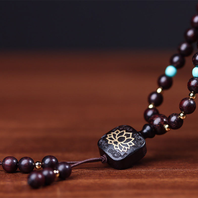 Mala 108 Perlen Rotes Sandelholz "Lotus Balance"