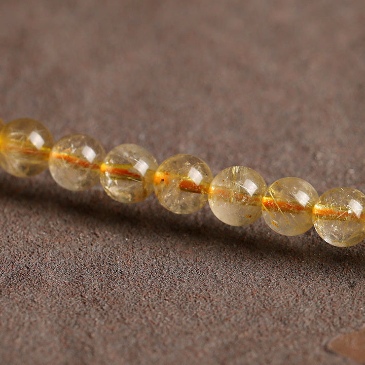 Citrin Armband Perlen Naturstein glänzend golden transparent Schutz Wohlstand