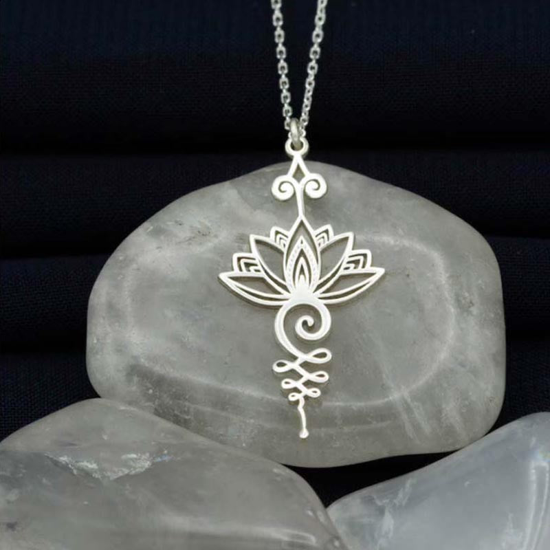 Kette Sterling Silber Lotus Anhänger Wohlstand Glück Spiritualität