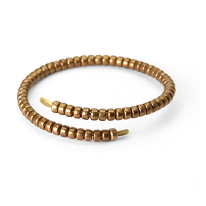 Armband Kupfer – Balance elastisches Perlenarmband goldfarben glänzend