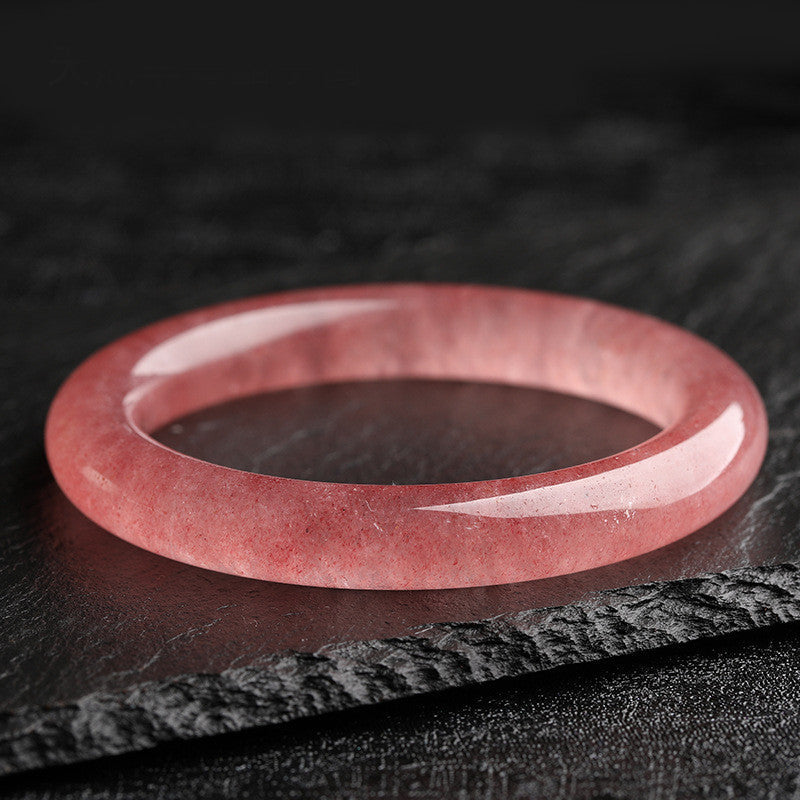 Armband Erdbeerquarz – Heilung & Liebe, rosa Naturstein, poliert glänzend