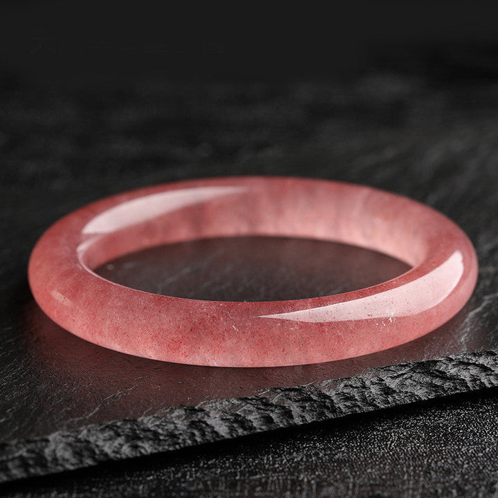 Armband Erdbeerquarz – Heilung & Liebe, rosa Naturstein, poliert glänzend