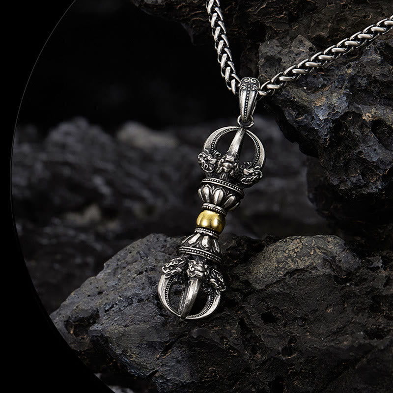 Anhänger Sterling Silber Dorje Vajra Wohlstand Kette Anhänger
