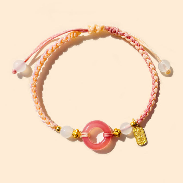 Armband Achat – Frieden Energie rosa Perlen goldene Akzente Handgelenk
