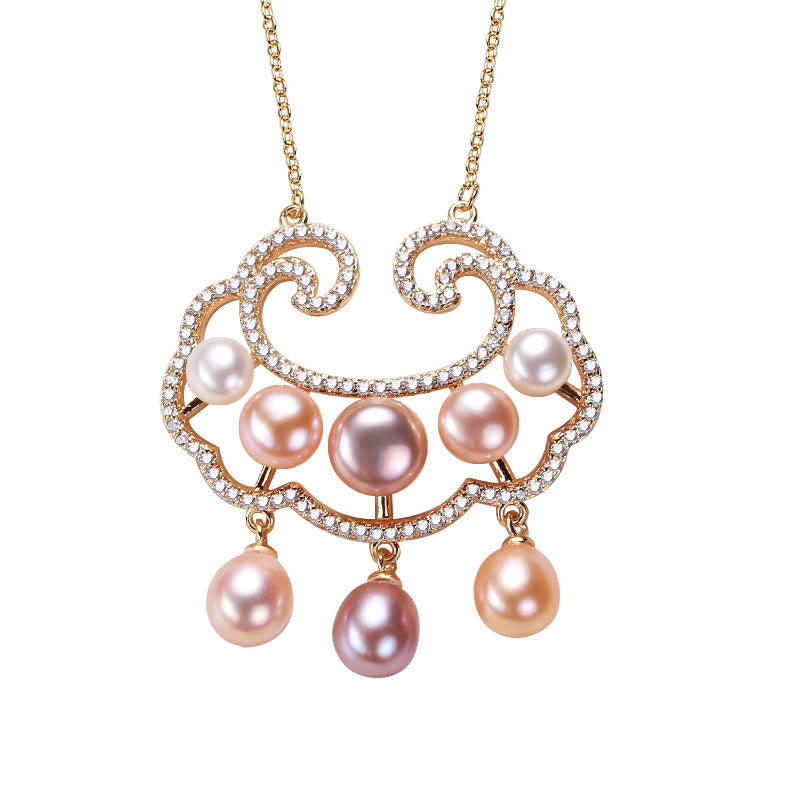 Kette Perle Kupfer Eleganz Schmuck