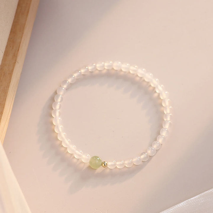 Armband Achat Jade mit grünem Stein Schutz Glück elastisch Naturstein