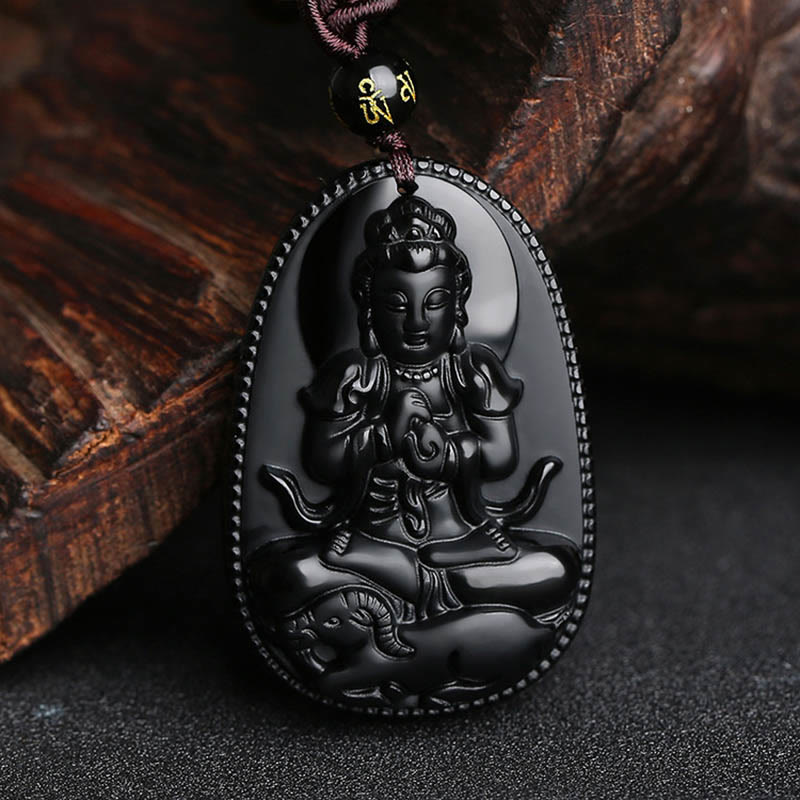 Buddha Anhänger Obsidian Kette Geburtsbuddha Schmuckanhänger