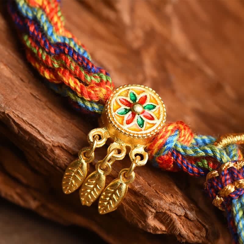 Armband Om Mani Padme Hum - Reinkarnation & Glücksknoten
