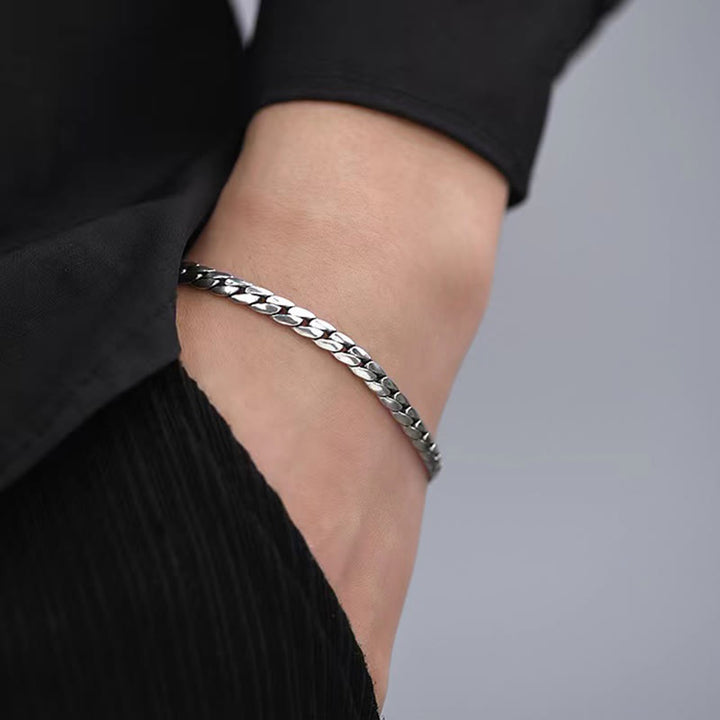 Silber Armband Herren Gliederarmband minimalistisch Handgelenk