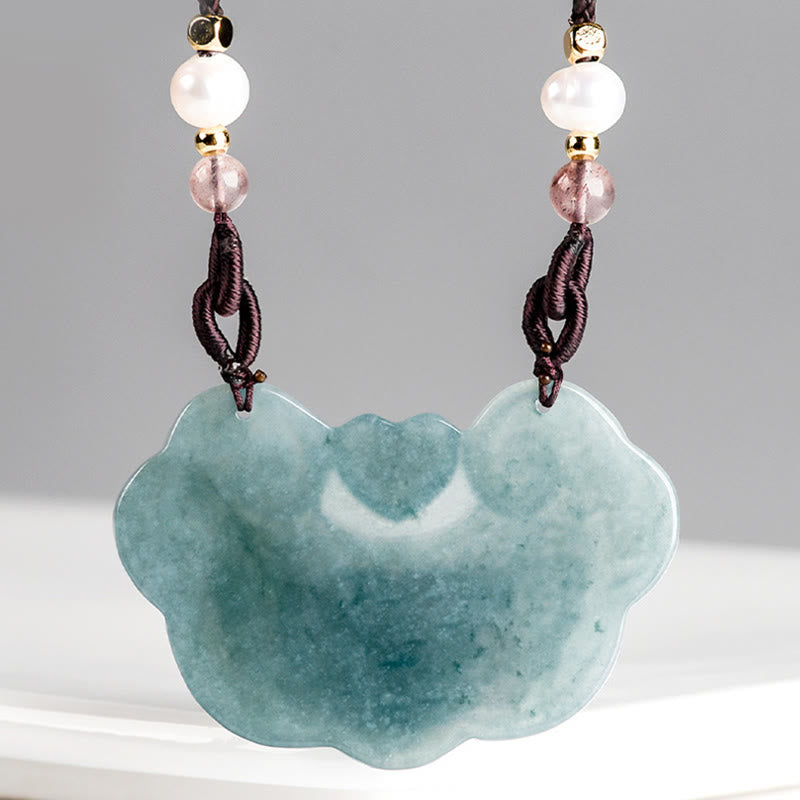 Anhänger Jade Kette Wohlstand Perle Natur